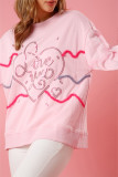 Love You Sequin Patchwork Sweatshirt