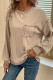 Pale Khaki Loose Exposed Stitching Textured Knit Top