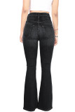 High Waist Distressed Flare Jeans 