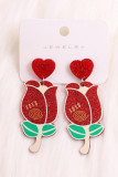 Acrylic Valentine Pattern Earrings MOQ 5pcs