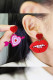 Acrylic Valentine Pattern Earrings MOQ 5pcs
