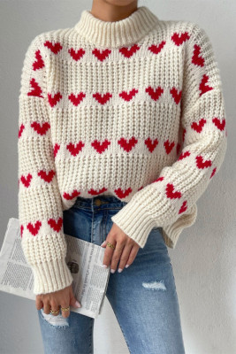 Valentines Day Heart Jacquard Sweater 