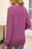 Contrast Heart Knit Pullover Sweater