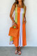 Green Color Block Shirred High Waist Fit and Flare Maxi Dress