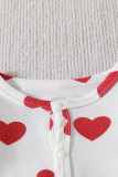 Heart Print Snap Buttoned Baby Romper