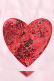 Heart Print Flare Sleeves Top And Pants Girl 2pcs Set