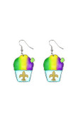 Acrylic Mardi Gras Earrings MOQ 5pcs