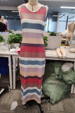 Color block Sleeveless Maxi Dress