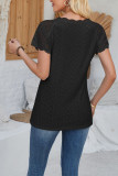 Lace Crochet Eyelet V Neck Top 