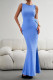 Plain Texture Fish Tail Sleeveless Maxi Dress