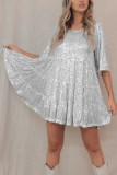 Sequin Glitter Smocked Dress 