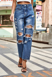 Washed Ripped Denim Jeans 