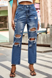 Washed Ripped Denim Jeans 