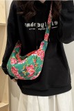 Nylon Floral Printed Crossbody Bag