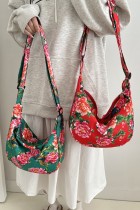 Nylon Floral Printed Crossbody Bag