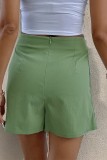 Green Side Button Skirt