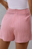 Pink Textured Shorts 