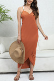 Plain Spaghetti Beach Dress 