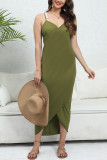 Plain Spaghetti Beach Dress 