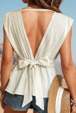 Apricot Plunge Textured Babydoll Tank Top