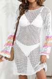 Colorblock Eyelet Beach Dress 