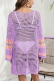 Colorblock Eyelet Beach Dress 