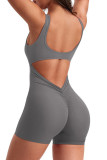 Sports Yoga Plain Sleeveless Shorts
