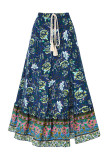 Bohemian Floral Elastic Waist Maxi Skirt