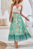 Bohemian Floral Elastic Waist Maxi Skirt