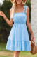 Plain Sleeveless Smocked Ruffle Dress 