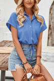 Button Up Fold Sleeves Shirt 