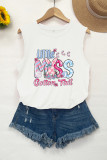 Easter Miss Bunny Tail Print Tank Top