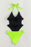 Halter Neck Butterfly One Piece Swimsuit 