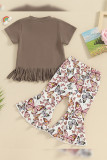 Butterfly Tassle Top and Flare Pants 2pcs Set 