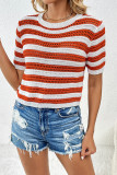 Colorblock Stripes Knitting Top 