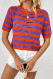 Colorblock Stripes Knitting Top 