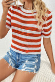 Colorblock Stripes Knitting Top 