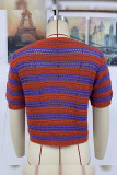 Colorblock Stripes Knitting Top 