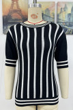 Black Stripes Colorblock Top 