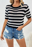 Colorblock Stripes Knitting Top 