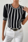 Black Stripes Colorblock Top 
