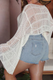 White Crochet Flare Sleeves Plus Size Crop Top