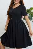 Plus Size Black Mini Dress 