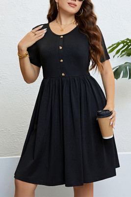 Plus Size Black Mini Dress 