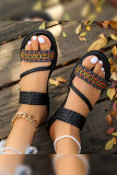 Vintage Ethnic Strap Flat Sandals 