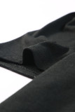 Black Plus Size Square Neck Ruched Shoulder Short Sleeve Top