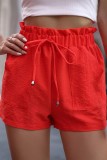 Plain Elast Waist Pockets Shorts