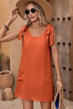 Plain Sleeveless Dress with Pockets 