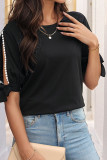 Black Cut Out Sleeves Top 
