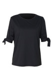 Black Cut Out Sleeves Top 